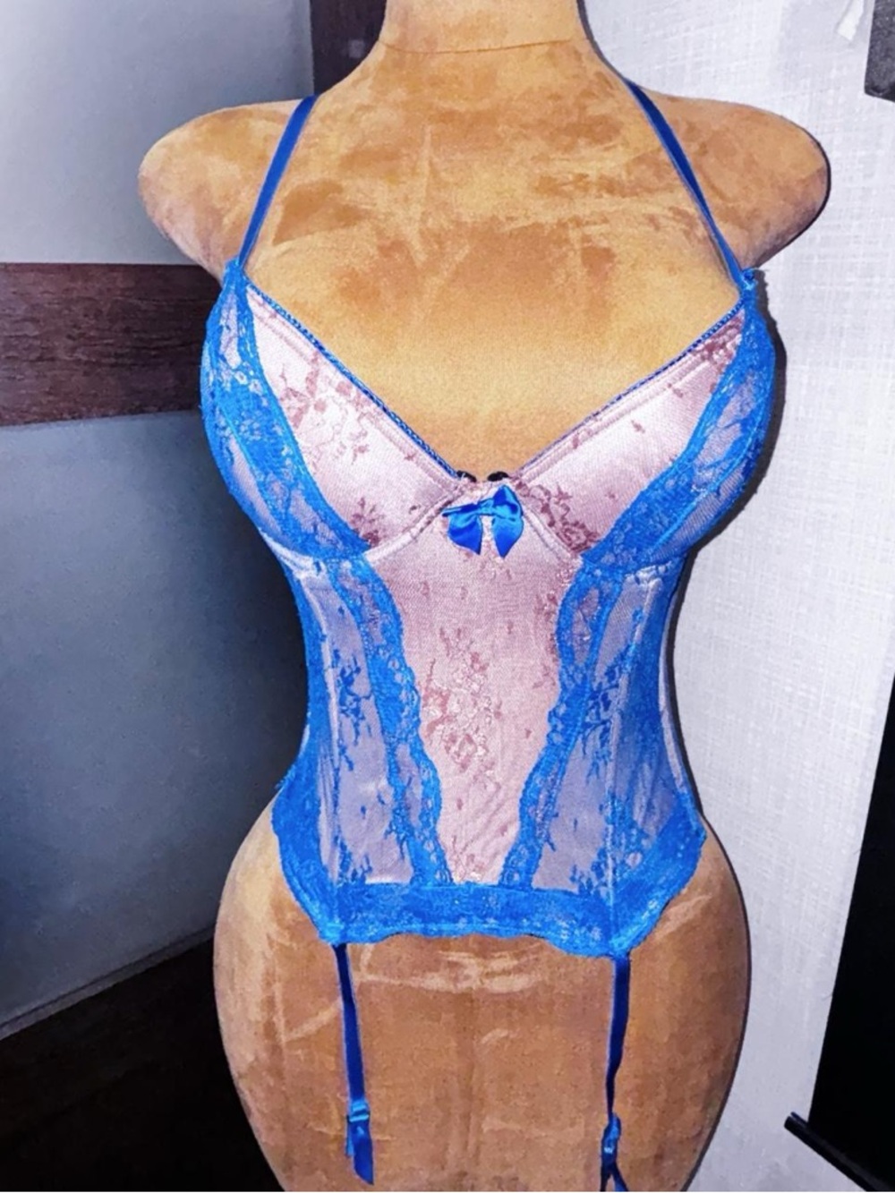 Y2K Lace Bustier Corset Top w/ Garter Straps